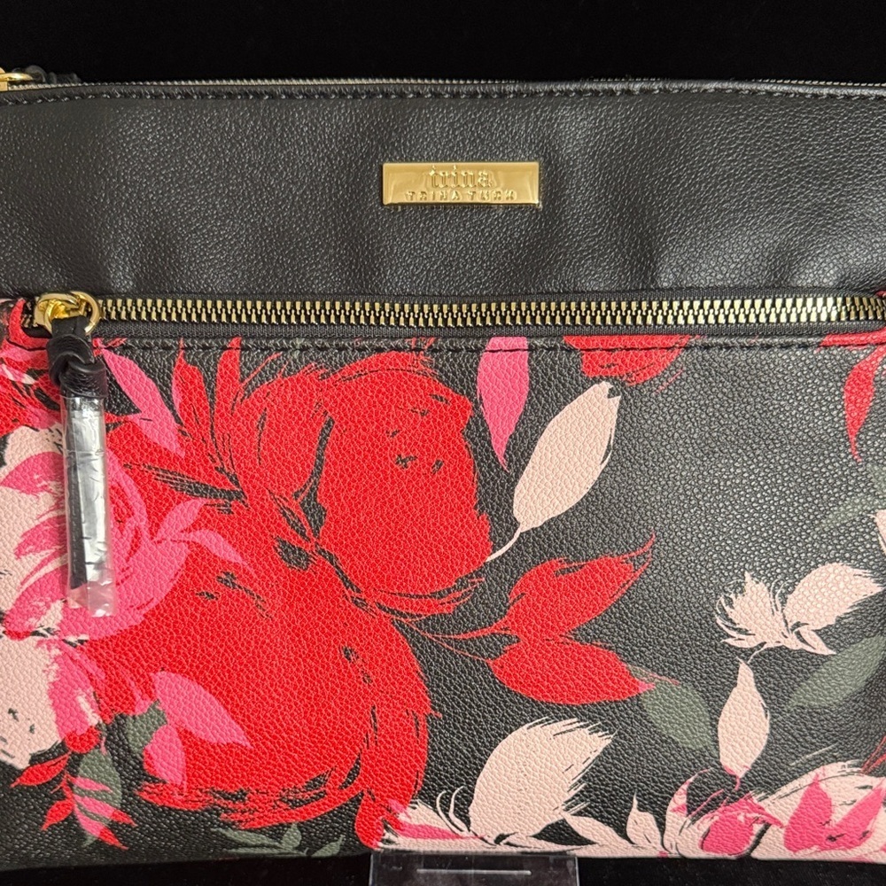 Trina Turk Black and Red Floral Crossbody Bag - Picture 3 of 10